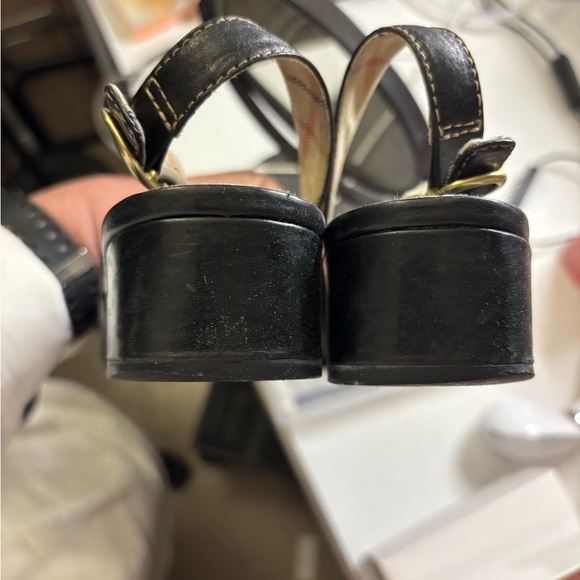 Coach Black Loafers with Gold Accents - Picture 3 of 4